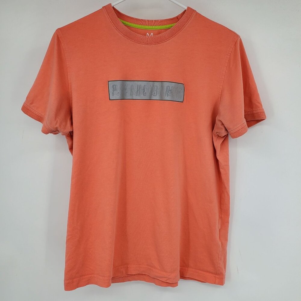 Psycho Bunny Coral Reflective Strip Short Sleeved Men's Tee Shirt Size 4